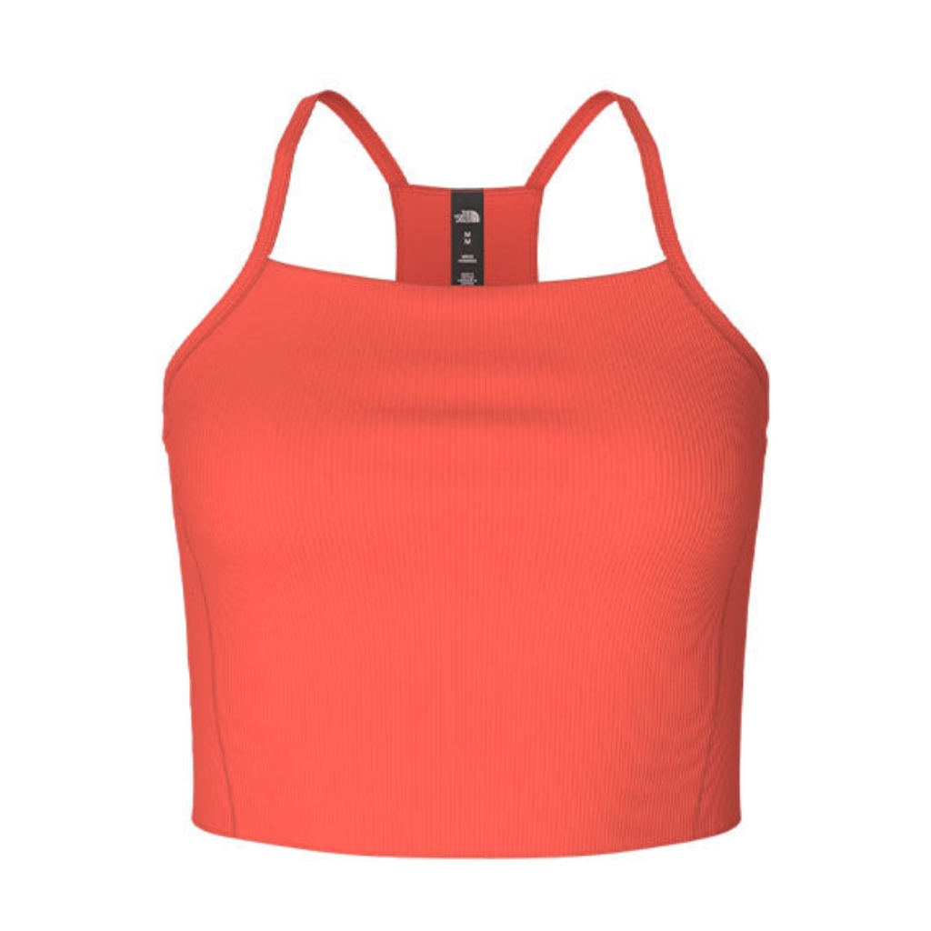 The North Face Womens Ribbed Tanklette In Retro Orange, Size Xxl, Nwt